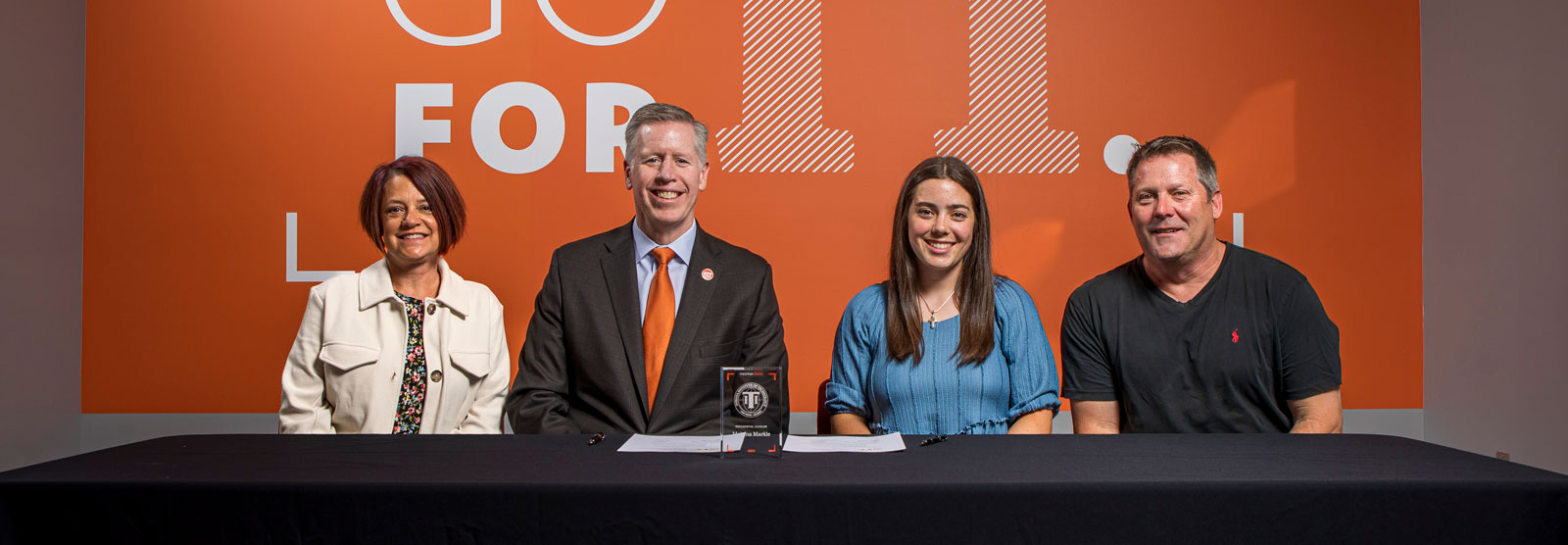 Student receiving the presidential scholarship