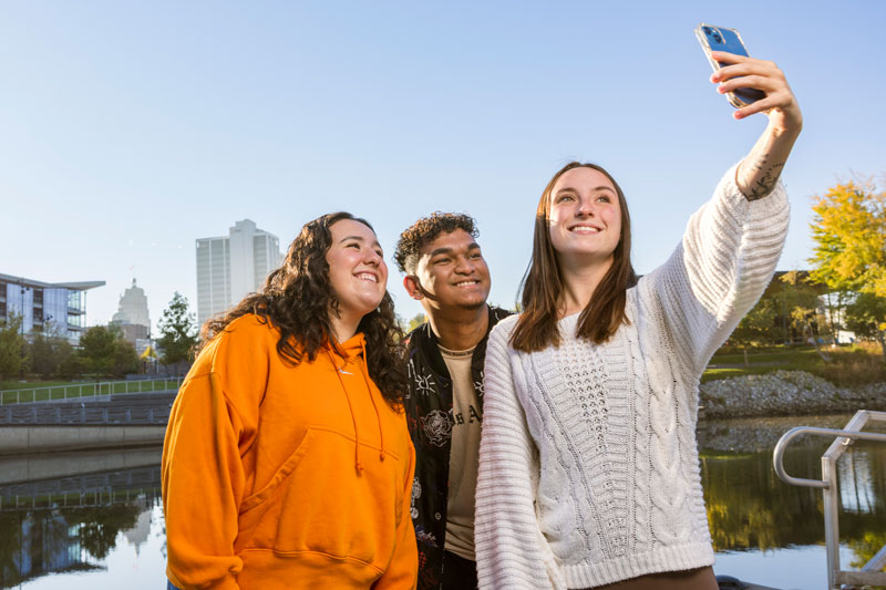 Students at Promenade Park in Downtown Fort Wayne